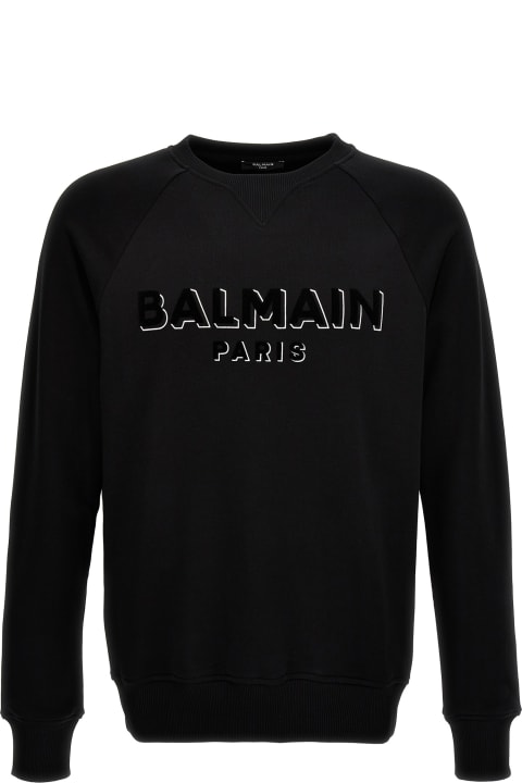 Balmain Clothing for Men Balmain Flocked Logo Sweatshirt