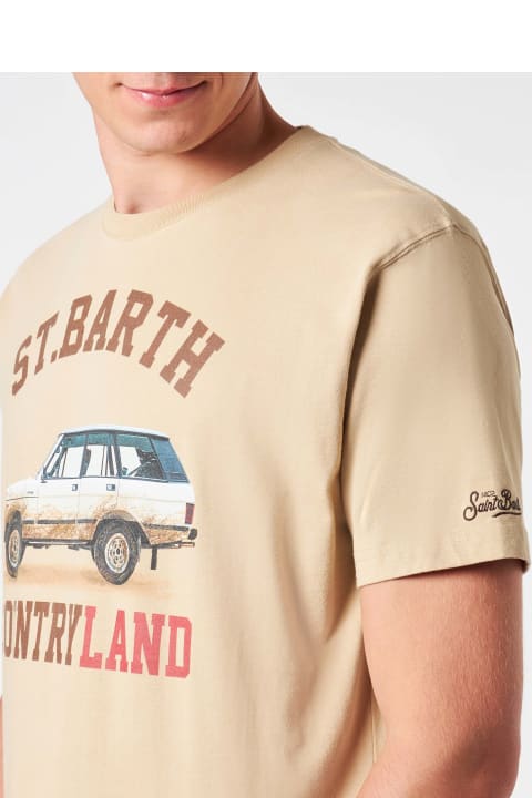 Homeware MC2 Saint Barth Man Heavy Cotton T-shirt With St. Barth Countryland Print