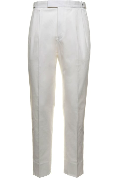 White Cotton Pants With Pence
