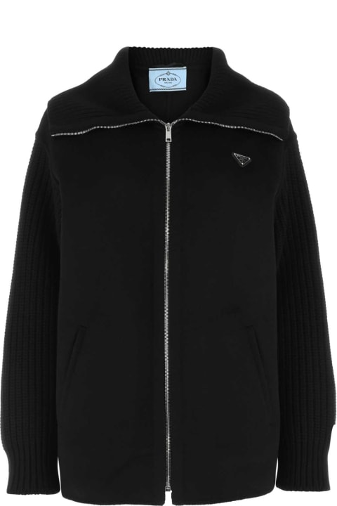 Coats & Jackets Sale for Women Prada Black Wool Blend Cardigan