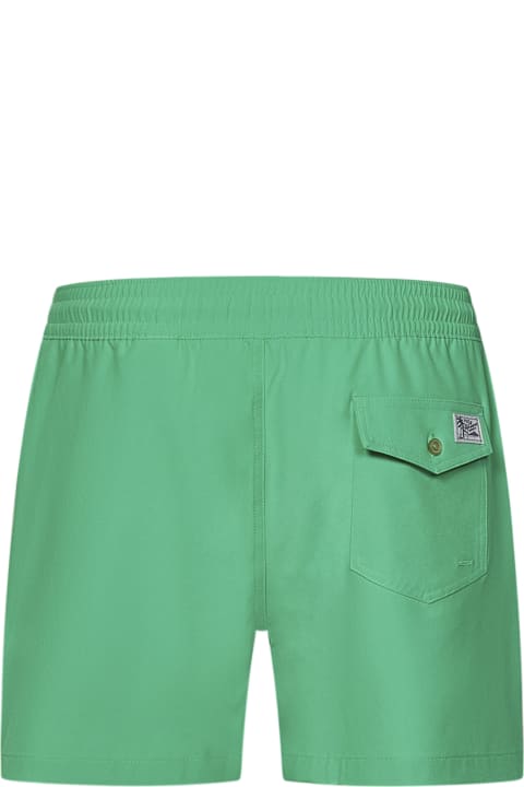 Swimwear for Men Polo Ralph Lauren Green Swim Shorts With Embroidered Pony