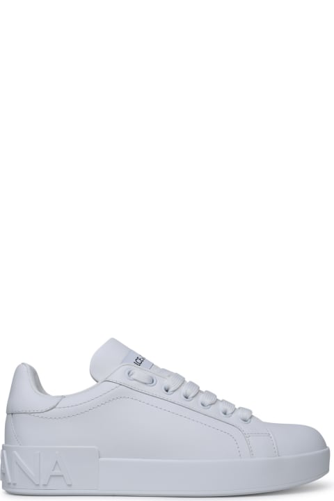 'portofino' White Calf Leather Sneakers