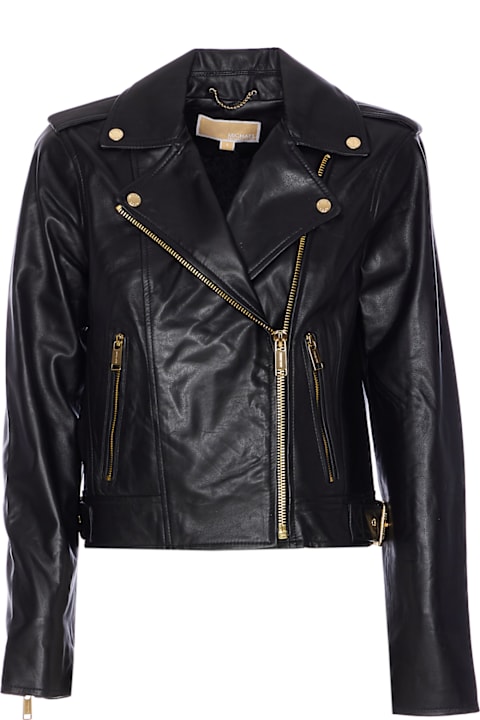 Michael Kors for Kids Michael Kors Leather Moto Jacket