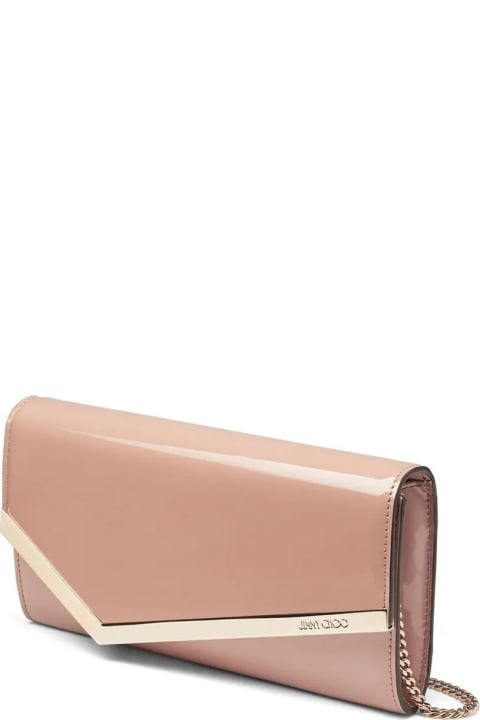 Jimmy Choo for Women Jimmy Choo Emmie Clutch Bag In Ballet Pink Patent Leather