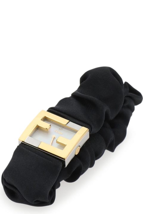 Stainless Steel And Black Nylon Mania Baguette Watch