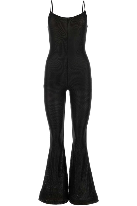 Jumpsuits for Women Oseree Black Stretch Mesh Jumpsuit