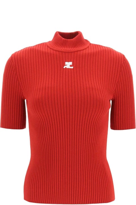 Courrèges for Women Courrèges Reedition Short-sleeved Ribbed Knit Jumper