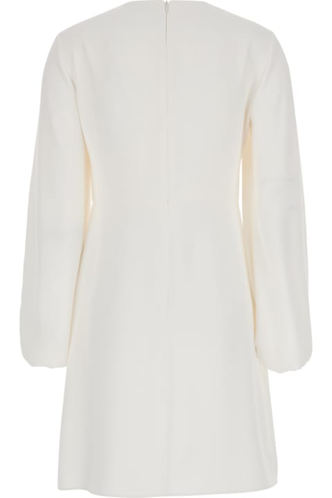 Homeware Parosh White Cut-out Short Dress In Light Fabric Woman