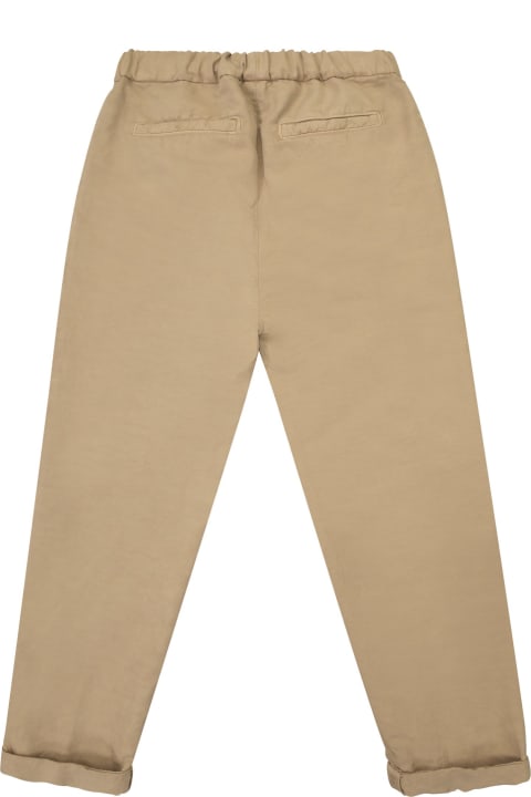 Brunello Cucinelli for Kids Brunello Cucinelli Garment Dyed Linen And Twisted Cotton Gabardine Trousers With Drawstring