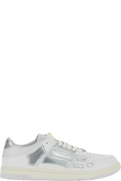 Shoes for Men AMIRI 'skel Top Low' White Sneakers With Skeleton Patch In Leather Man