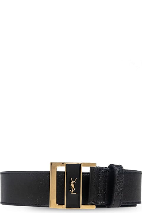 Accessories for Women Saint Laurent Gio Logo Plaque Belt