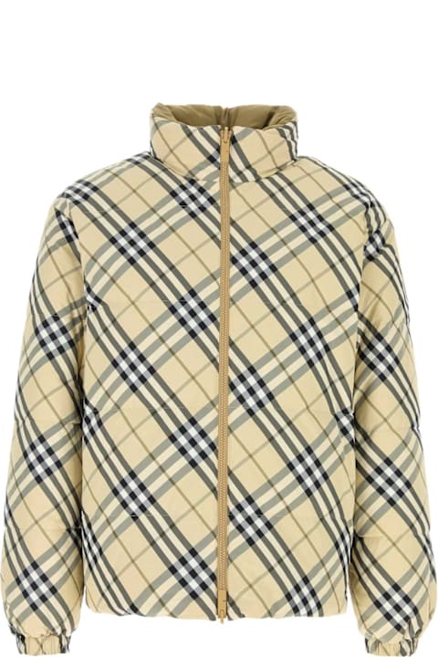 メンズ新着アイテム Burberry Printed Nylon Reversible Down Jacket