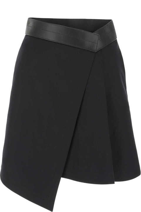 ウィメンズ新着アイテム Loewe Black Cotton Blend Mini Skirt