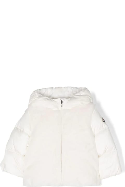 Moncler Coats & Jackets for Baby Girls Moncler White Natas Down Jacket