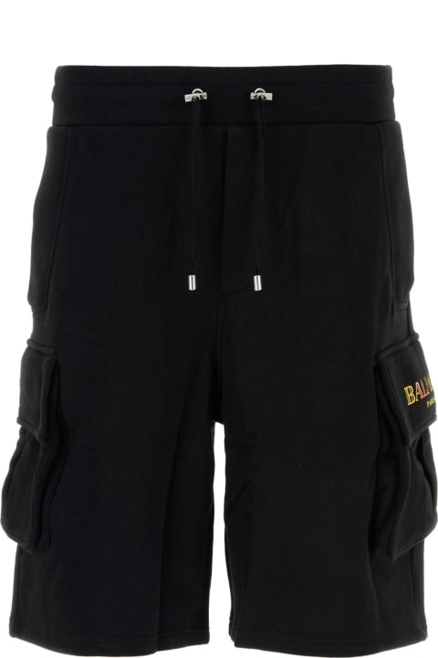 Pants for Men Balmain Black Cotton Bermuda Shorts