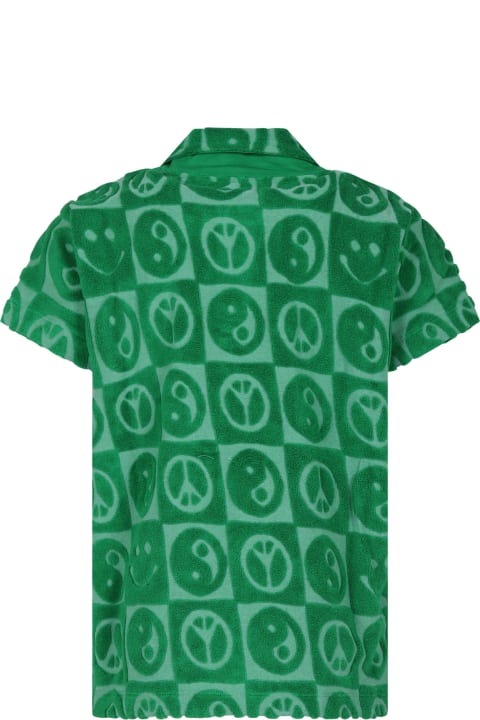 Molo Kids Molo Green T-shirt For Boy With Yin And Yang