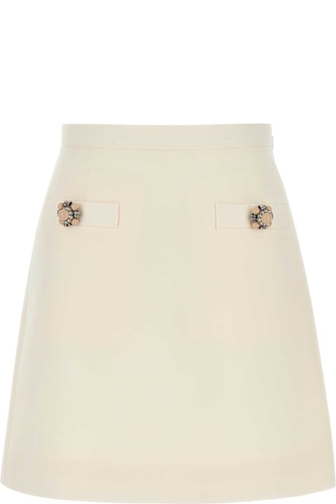 أدوات منزلية Valentino Garavani White Wool Blend Mini Skirt