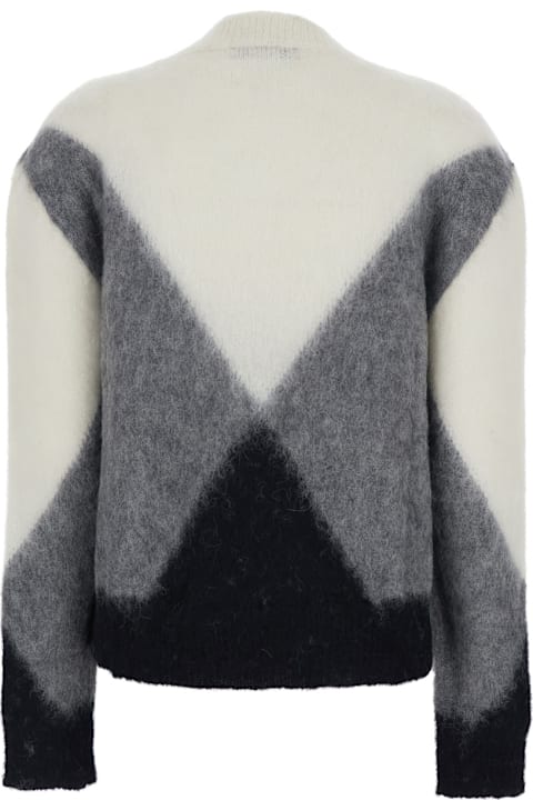 Mauro Grifoni for Men Mauro Grifoni Multicolor Crewneck Sweater With Geometric Motif And Brushed Effect In Wool Woman