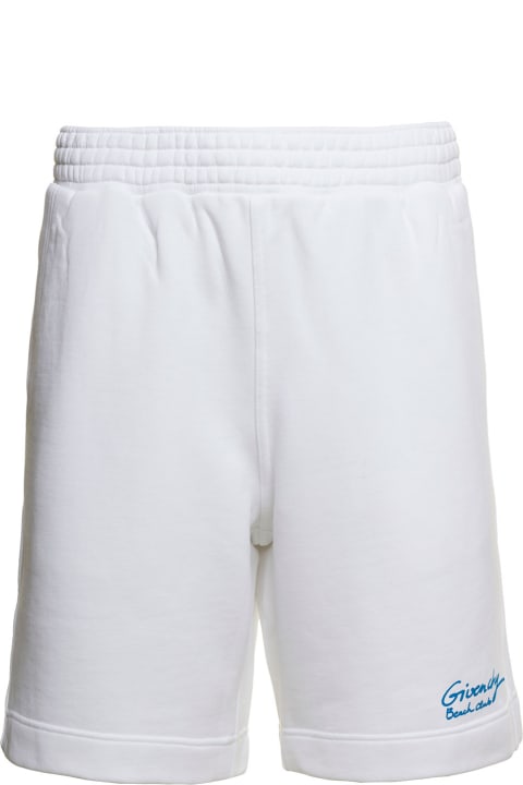 Givenchy Sale for Men Givenchy 'la Plage' White Shorts With Logo Print In Cotton Man