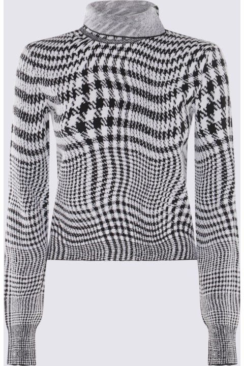 Burberry for Women Burberry Black And White Wool Blend Pied-de-poule Sweater
