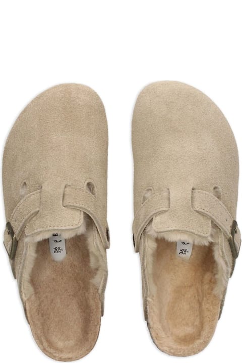 Birkenstock Boston Shearling Suede Slippers