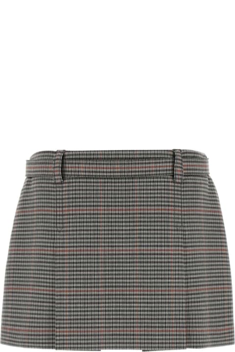 Miu Miu Skirts for Women Miu Miu Embroidered Wool Mini Skirt