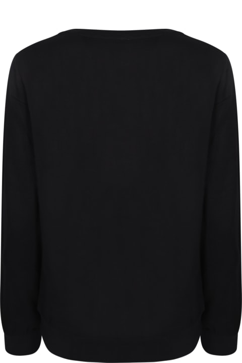 Liu-Jo Fleeces & Tracksuits for Women Liu-Jo Sequin Logo Black Sweatshirt By Liu Jo