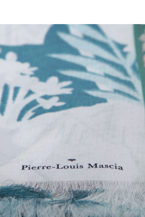 Pierre-Louis Mascia Scarves & Wraps for Women Pierre-Louis Mascia Aloe Light Blue/white Scarf