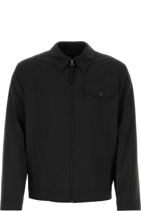 Helmut Lang Coats & Jackets for Men Helmut Lang Black Jacquard Windbreaker