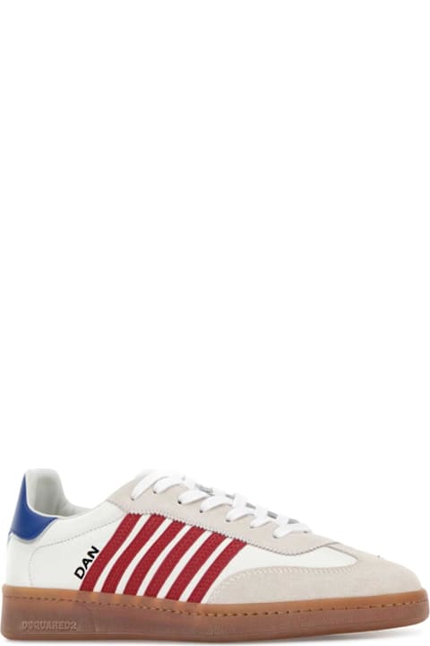 Homeware Dsquared2 White Leather Boxer Sneakers
