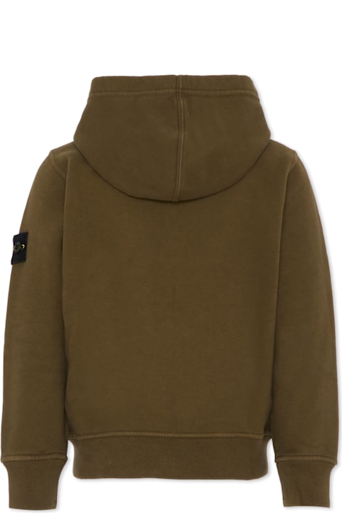 Homeware Stone Island Junior Green Sweatshirt For Boy With Compass