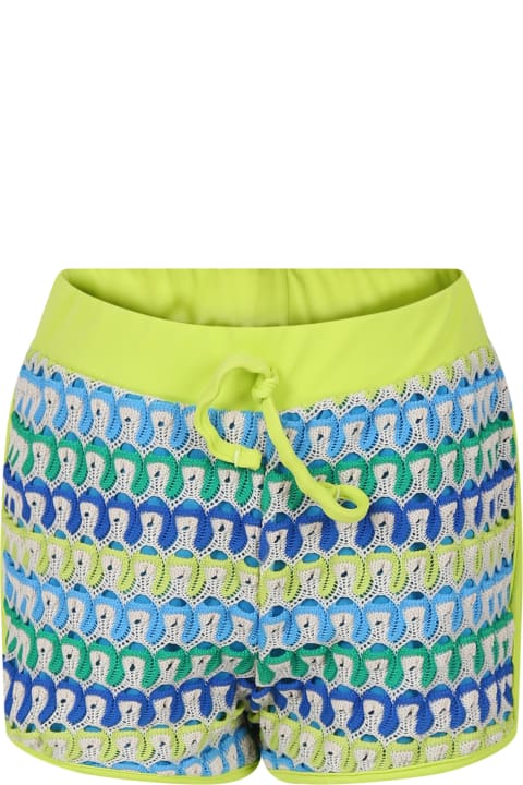 Fashion for Kids MSGM Ivory Shorts For Girl With Wave Motif