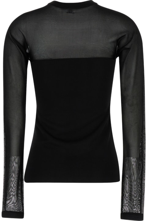 Totême Sweaters for Women Totême Black Semi Sheer Evening Top In Viscose Woman