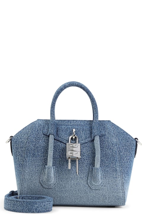 Bags Sale for Women Givenchy Denim Mini Antigona Lock Handbag