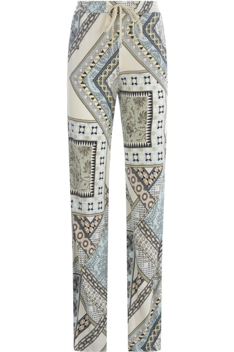 Etro for Women Etro Majolica Printing Wide Lg Trousers With Belt