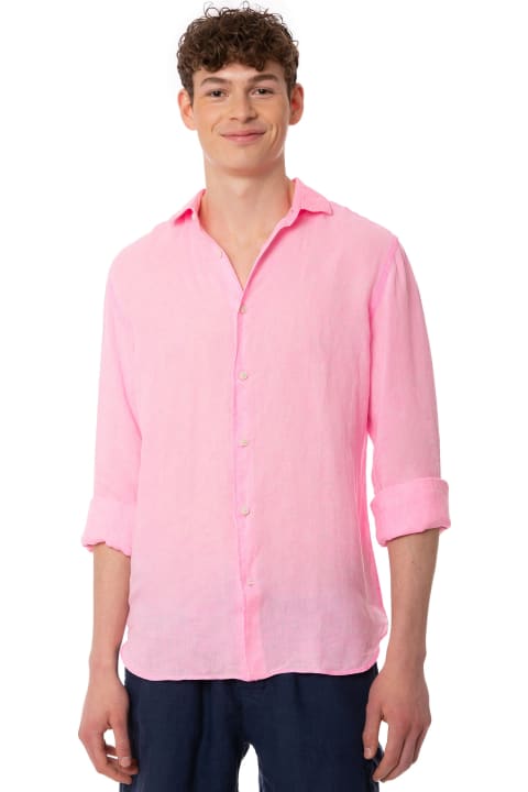 Homeware MC2 Saint Barth Man Water Color Fluo Pink Linen Pamplona Shirt