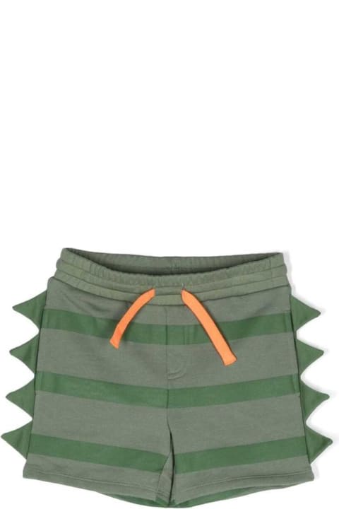 Stella McCartney Kids Stella McCartney Kids Shorts With Dinosaur-tail Detailing In Green Cotton Boy