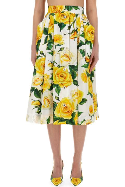 Flower Print Full Skirt