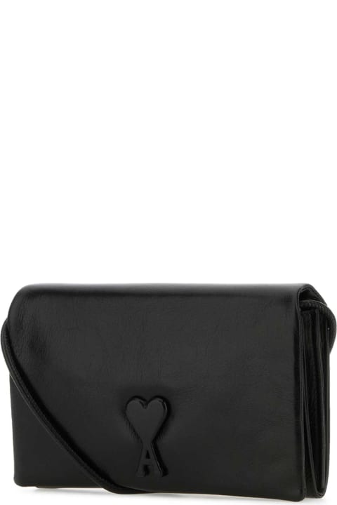 メンズ Ami Alexandre Mattiussiの財布 Ami Alexandre Mattiussi Black Leather Voulez-vous Wallet