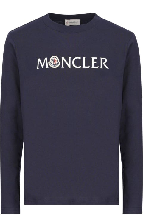 Moncler Kids Moncler Logo-patch Long-sleeved Crewneck T-shirt