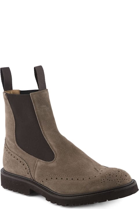 Tricker's أحذية لـ القسم الرجالي Tricker's Henry Visone Suede Chelsea Boot