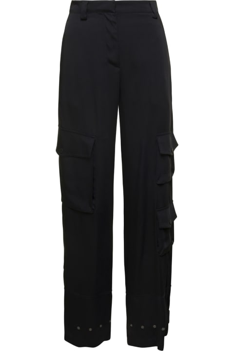 PT01 Clothing for Women PT01 Black Giselle Cargo Pants In Viscose Woman