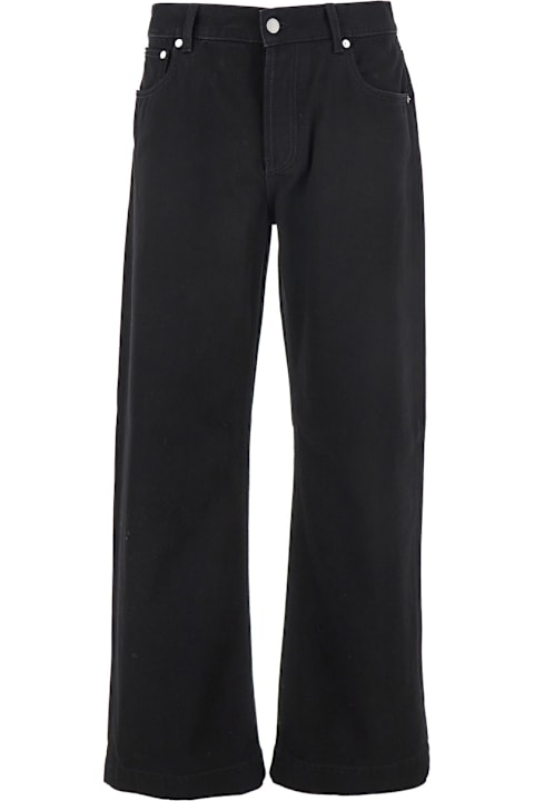 Alexander McQueen Jeans for Men Alexander McQueen Black Jeans With Belt Loops And Logo Patch On The Rear In Denim Man