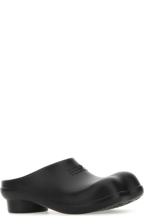 MM6 Maison Margiela Flat Shoes for Women MM6 Maison Margiela Black Rubber Slippers