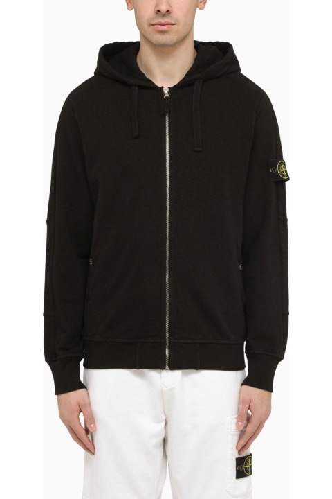 Black Zip And Hoodie With Logo