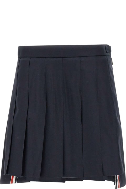 Thom Browne for Women Thom Browne 'mini Dropped Back Pleated' Wool Skirt