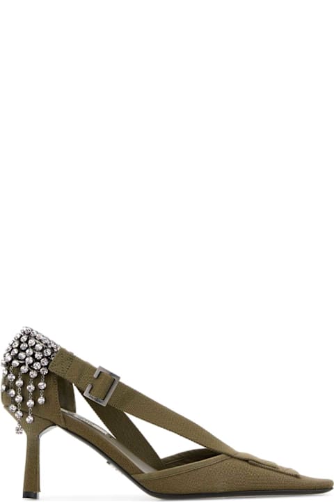 Prada Army Green Canvas Pumps