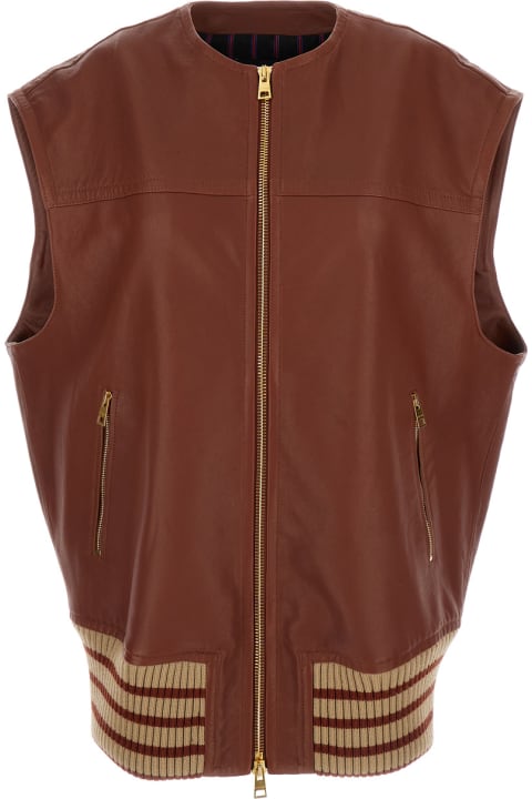 Etro Coats & Jackets for Women Etro Leather Vest Look3