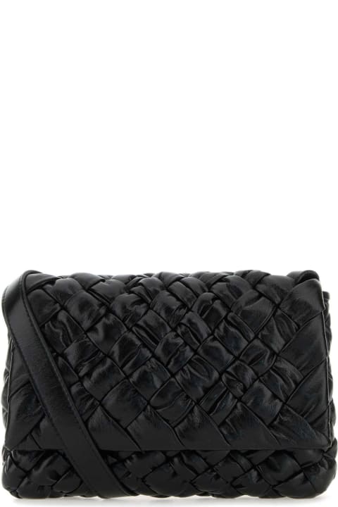 Shoulder Bags for Men Bottega Veneta Black Leather Crossbody Bag