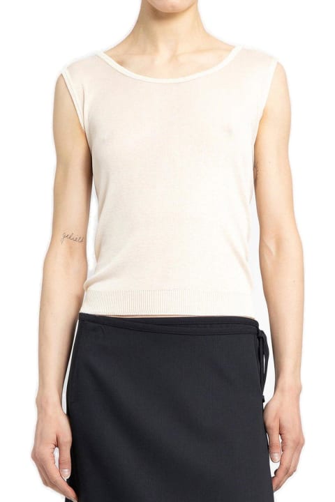 Lemaire Topwear for Women Lemaire Semi-sheer Ribbed Knitted Tank Top